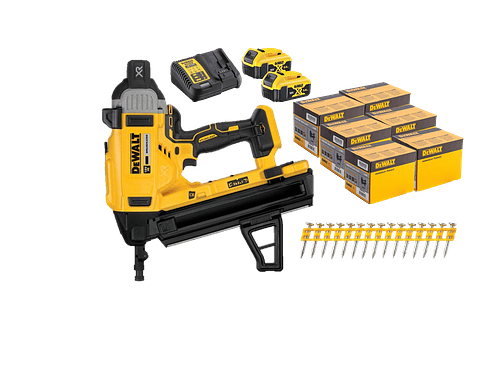 Kit de Maquina de pregar / Pregadora de Betão XR18V DCN890P2  + 12.060 Pregos 20mm DEWALT 