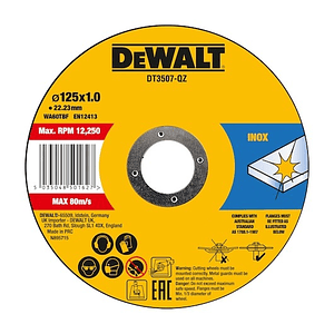 Disco de corte inox 125 x 1 mm (Lata 10 unidades) DT3507-QZ DEWALT