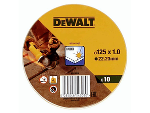 Disco de corte inox 125 x 1 mm (Lata 10 unidades) DT3507-QZ DEWALT