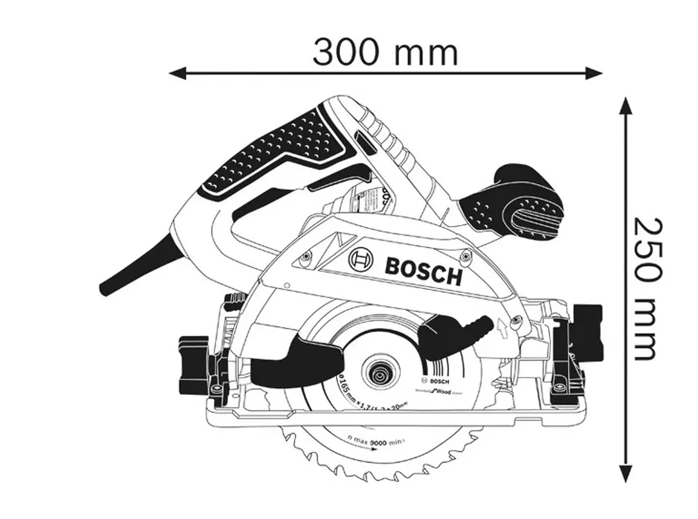 Serra circular 165 mm GKS 55+ GCE + Calha Guia FSN 1400 BOSCH 3