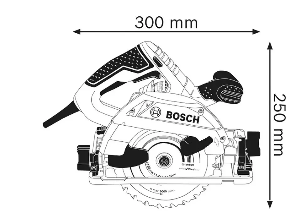 Serra circular 165 mm GKS 55+ GCE + Calha Guia FSN 1400 BOSCH 3