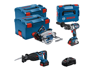 Conjunto 3 máquinas Aparafusadora GSB 18V-110 C + Serra circular GKS 18V-68 GC + Serra sabre GSA 18V-28 + 3 Baterias ProCORE18V BOSCH