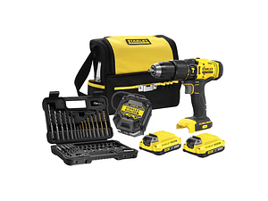 Berbequim sem Fio com Percussão V20-18V + 2 Bat 18V-2.0Ah + 50 Acessórios  SFMCD711DSA-QW STANLEY