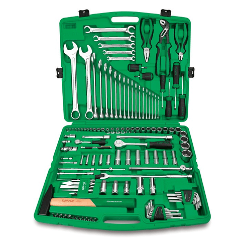 Jogo de ferramentas 130 PCS 1/4'' e 1/2'' GCAI130T0 TOPTUL