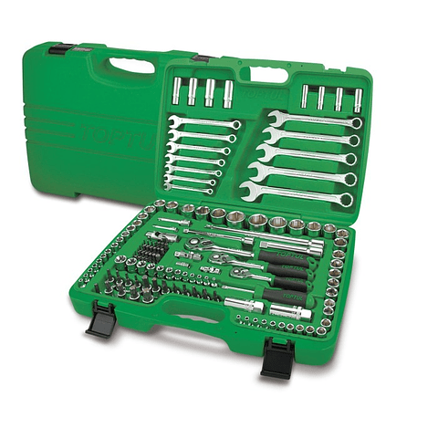 Jogo de ferramentas 130 PCS 1/4'', 3/8'' e 1/2'' GCAI130B TOPTUL