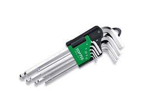 Jogo de Chaves Sextavadas Macho Longas Com Ponta Esférica TOPTUL 