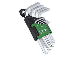Jogo de Chaves Sextavadas Curtas 9 Peças 1,5-10mm TOPTUL
