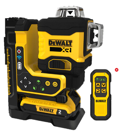 Nível Laser Autonivelante Verde 3 Linhas 360º com Controlo Remoto XR18V + 1 Bateria 2.0 Ah DCLE34035D1 DEWALT