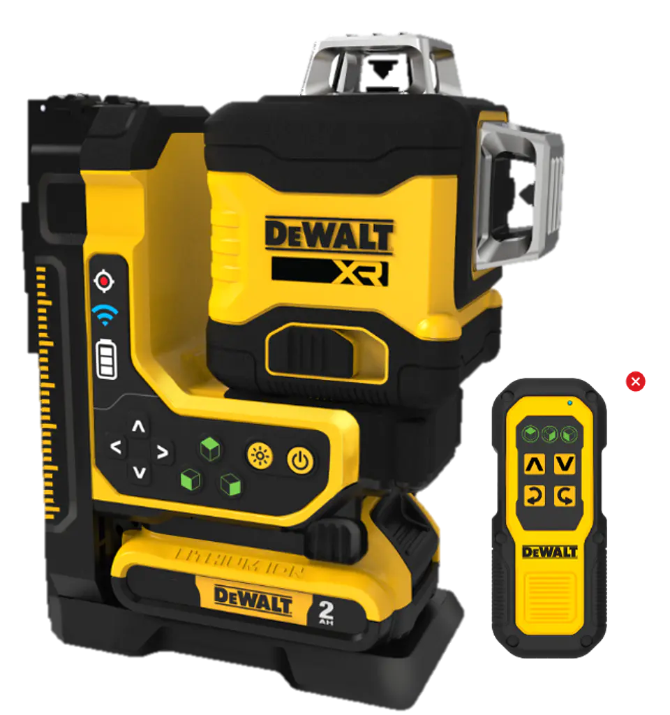 Nível Laser Autonivelante Verde 3 Linhas 360º com Controlo Remoto XR18V + 1 Bateria 2.0 Ah DCLE34035D1 DEWALT 1