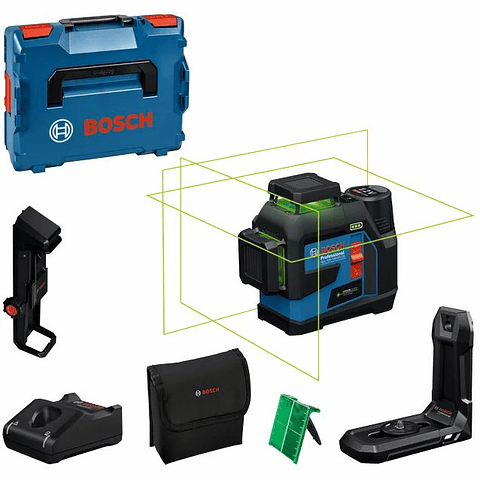 Nivel laser 3 Linhas Verdes GLL 12V-100-33 CG + 1 Bateria 12V 2.0Ah BOSCH