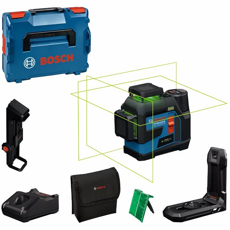 Nivel laser 3 Linhas Verdes GLL 12V-100-33 CG + 1 Bateria 12V 2.0Ah BOSCH 1