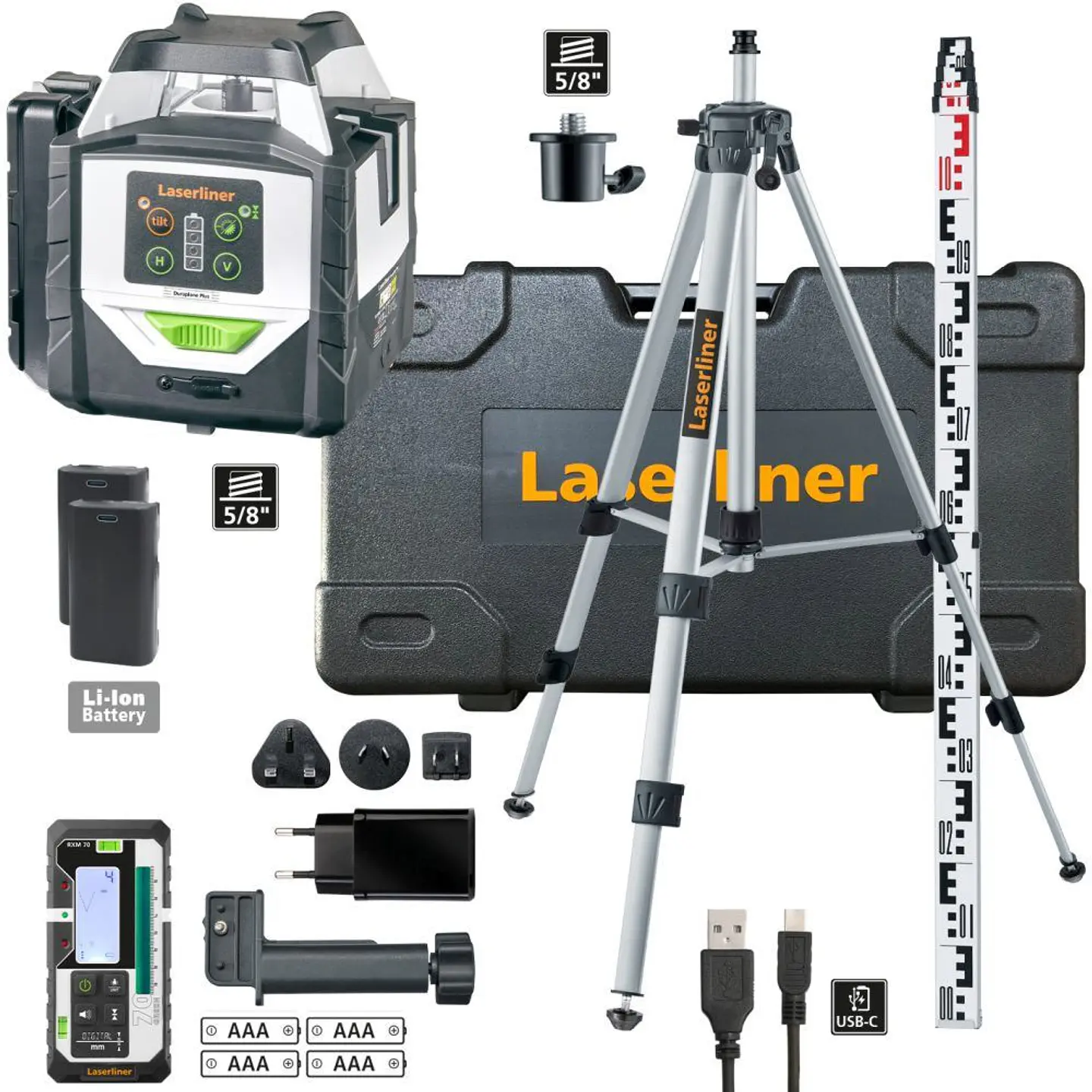 Laser Híbrido 360° Duraplane Plus G360 SET 175 cm LASERLINER 2