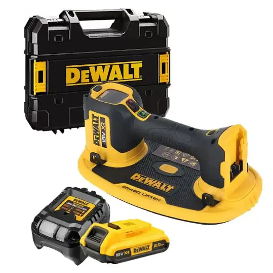 Ventosa a Bateria até 120 Kg Grabo XR 18V + 1 Bateria XR18V-2.0 Ah DCE590D1T-QW DEWALT  1