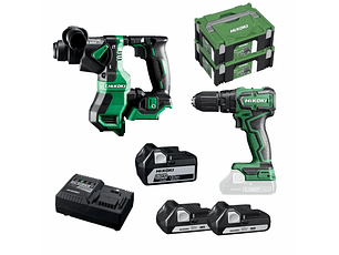 Conjunto Martelo DH18DPA e Aparafusadora c/ percussão DV18DD + 3 Baterias 18V (1x 5.0Ah + 2x 1.5Ah) PRIMeKIT HIKOKI