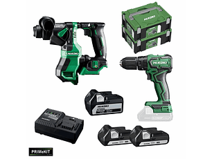 Conjunto Martelo DH18DPA e Aparafusadora c/ percussão DV18DD + 3 Baterias 18V (1x 5.0Ah + 2x 1.5Ah) PRIMeKIT HIKOKI