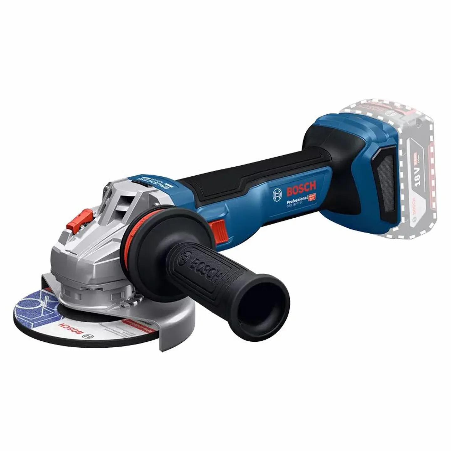 Rebarbadora sem fio com regulador velocidade GWS 18V-11 S (125) + 2x baterias 18V 5.0 Ah BOSCH 2