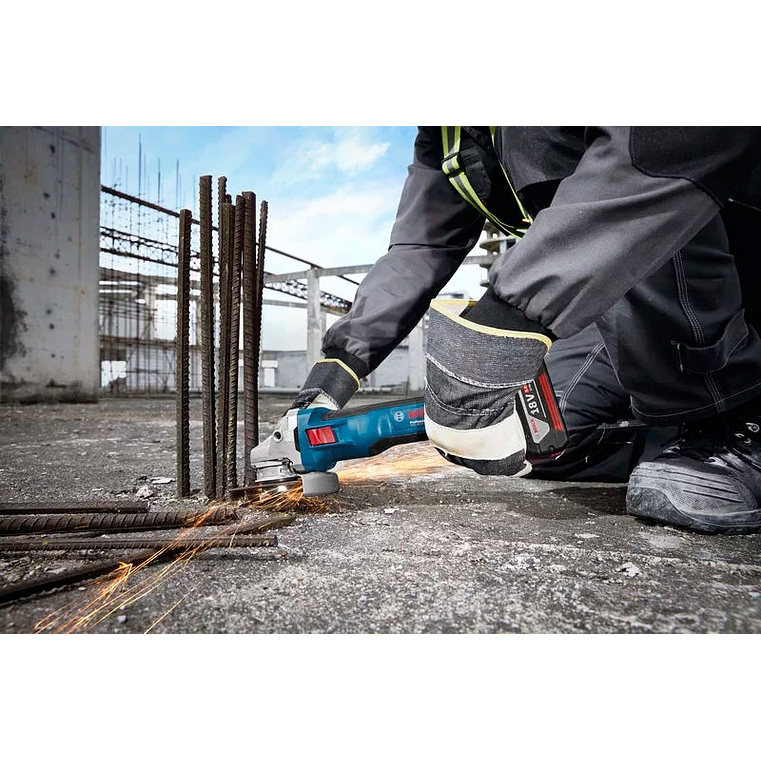 Rebarbadora sem fio com regulador velocidade GWS 18V-11 S (125) + 2x baterias 18V 5.0 Ah BOSCH 5