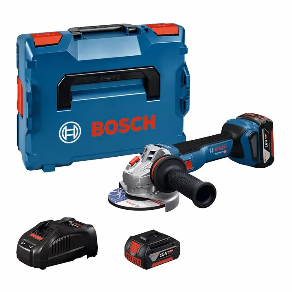 Rebarbadora sem fio com regulador velocidade GWS 18V-11 S (125) + 2x baterias 18V 5.0 Ah BOSCH 1