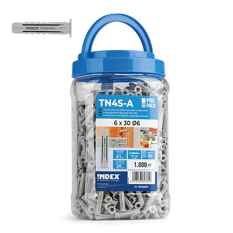 Balde Bucha universal de Nylon com gola Ø6 x 30 TN4S-A INDEX