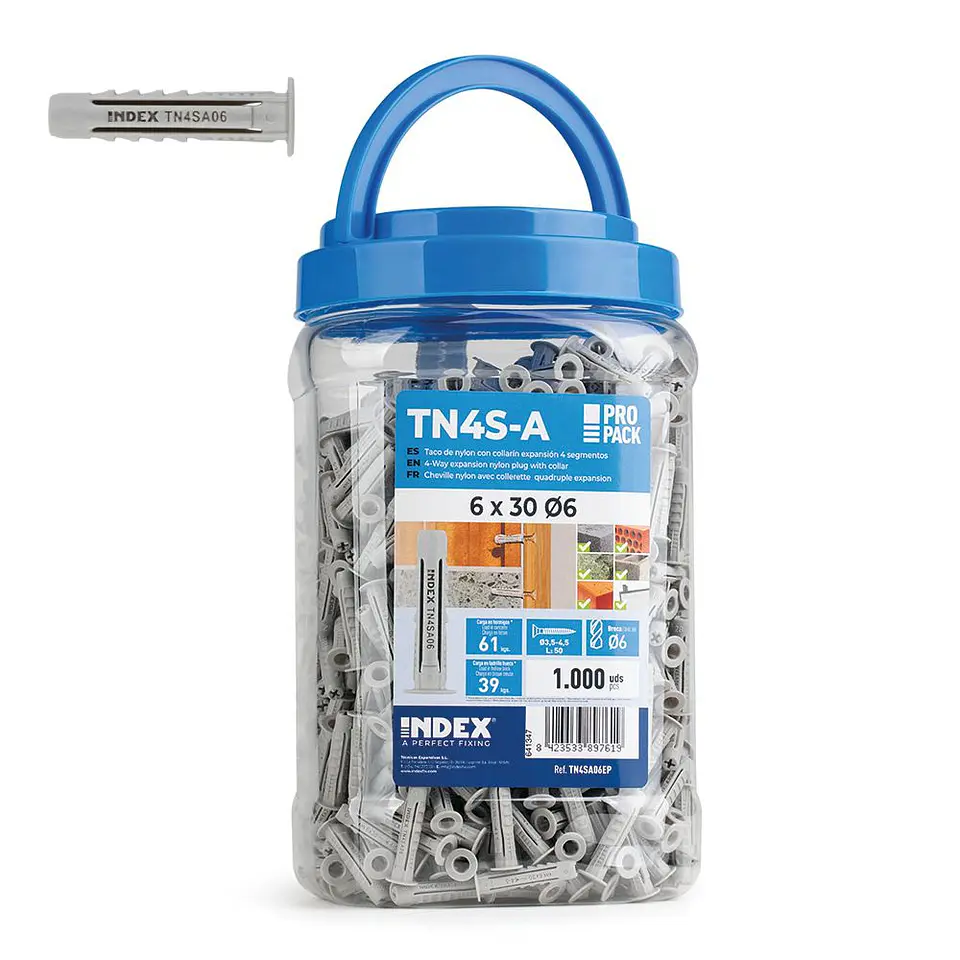 Balde Bucha universal de Nylon com gola Ø6 x 30 TN4S-A INDEX 1