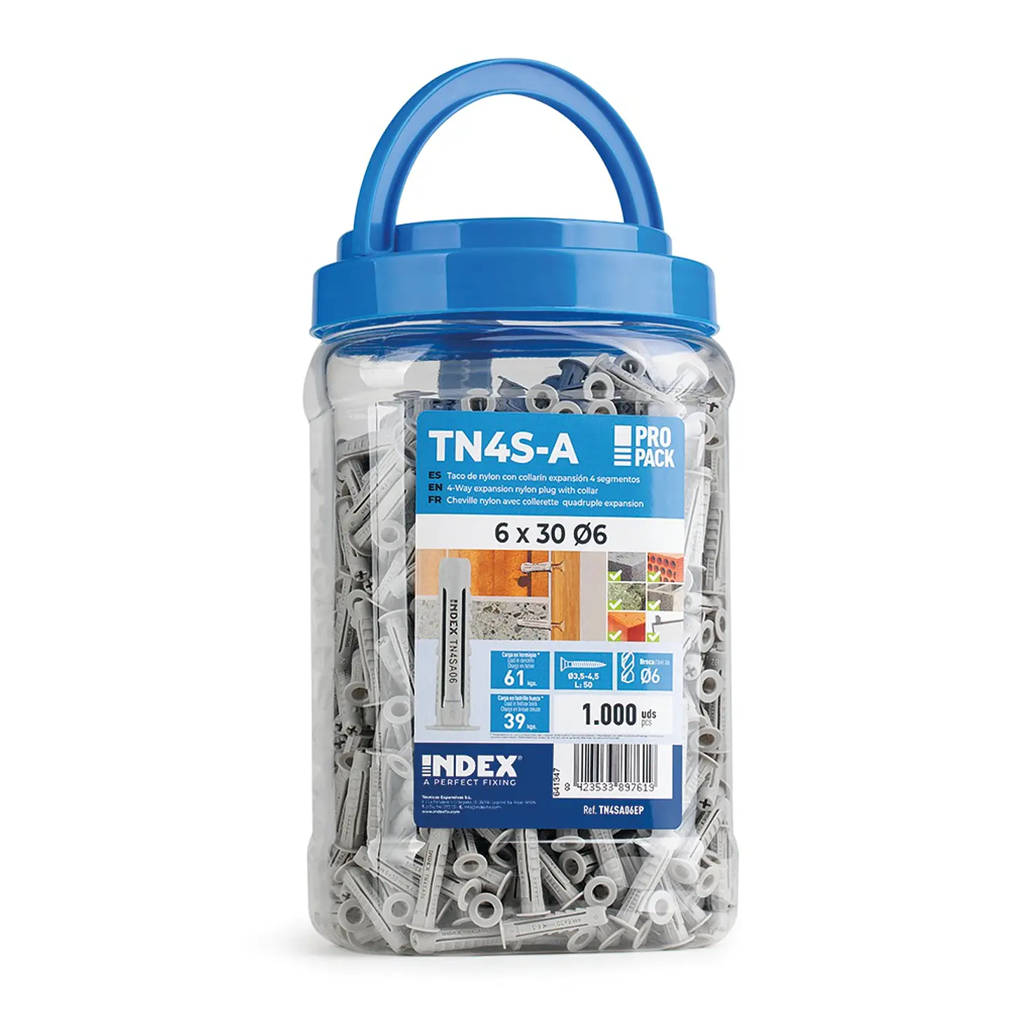 Balde Bucha universal de Nylon com gola Ø6 x 30 TN4S-A INDEX 2
