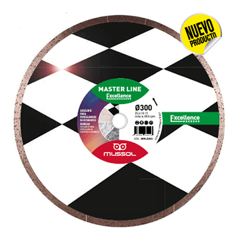  Disco corte de diamante corte húmido em cerâmico 300x25,4mm WML300 MLE MUSSOL 1