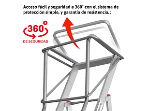 Escada de Armazém com Plataforma e Rodas em Alumínio SMT FARAONE