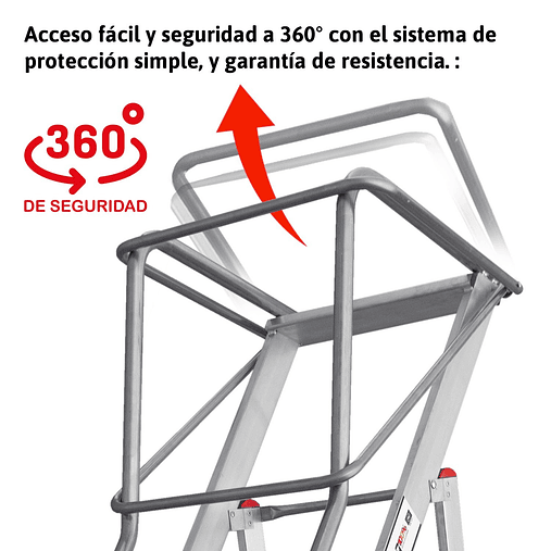 Escada de Armazém com Plataforma e Rodas em Alumínio SMT FARAONE 2