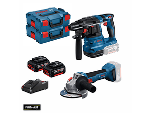Conjunto Martelo GBH 18V-22, Rebarbadora GWS 18V-8 (125) + 2 Baterias 5.0 Ah PRIMeKIT BOSCH
