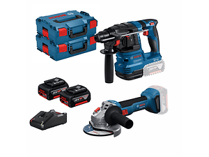 Conjunto Martelo GBH 18V-22, Rebarbadora GWS 18V-8 (125) + 2 Baterias 5.0 Ah PRIMeKIT BOSCH