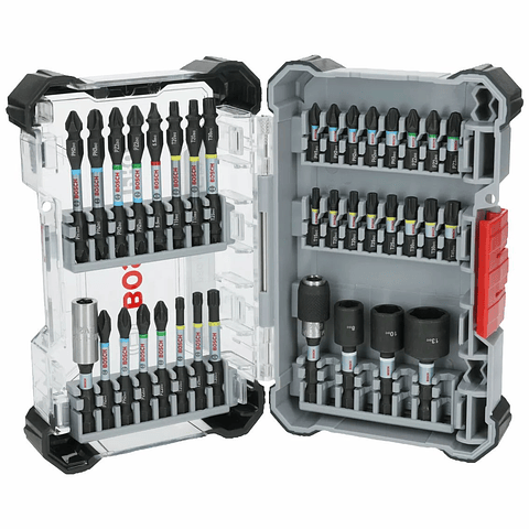 Conjunto de pontas de aparafusadora e chaves de caixa PRO IMPACT BOSCH (36 pcs)