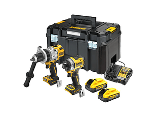 KIT XR18V DCD1007 Berbequim Percussão + DCF860 Aparafusadora Impacto + 2 baterias POWERSTACK Li-Ion 5Ah DCK2200H2T DEWALT