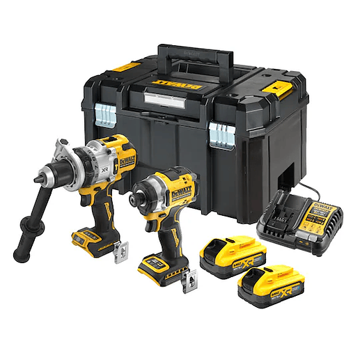 KIT XR18V DCD1007 Berbequim Percussão + DCF860 Aparafusadora Impacto + 2 baterias POWERSTACK Li-Ion 5Ah DCK2200H2T DEWALT 1