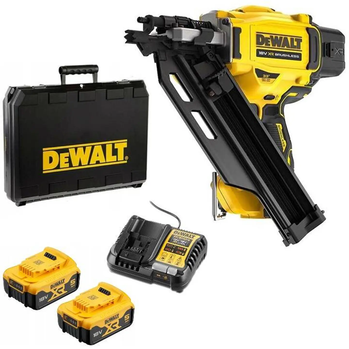 Pregadora de Estruturas 50-90mm XR18V + 2 Baterias XR18V 5,0 Ah DCN930P2 DEWALT 1