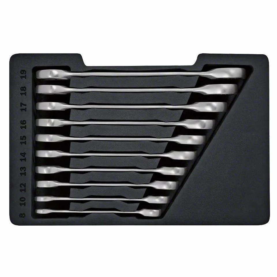 Conjunto de 10 Chaves de boca luneta com roquete BOSCH 3