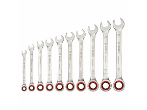 Conjunto de 10 Chaves de boca luneta com roquete BOSCH