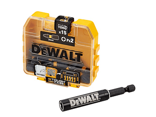 Jogo de 15 Bits PZ2x25mm + Adaptador FlexTorq DT70618T DEWALT