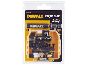 Jogo de 15 Bits PZ2x25mm + Adaptador FlexTorq DT70618T DEWALT