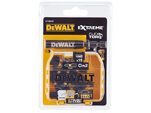 Jogo de 15 Bits PZ2x25mm + Adaptador FlexTorq DT70618T DEWALT