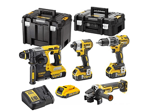 Kit de 4 Maquinas sem escovas XR18V com 4 Baterias DCK422P4T DEWALT