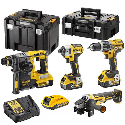 Kit de 4 Maquinas sem escovas XR18V com 4 Baterias DCK422P4T DEWALT