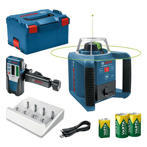 Nivel laser rotativo de linha vermelha GRL 300 HVG + LR 1 G em L-BOXX BOSCH