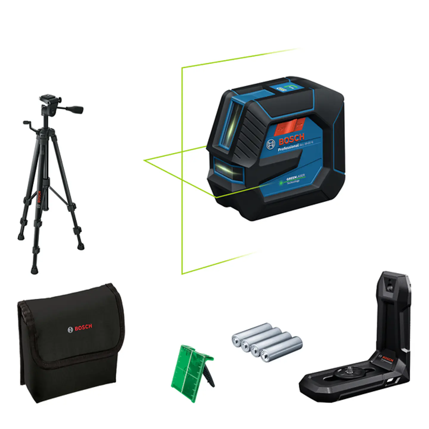 Nivel Laser 2 Linhas verdes GLL 2-20 G + Tripé BT 150 BOSCH 1