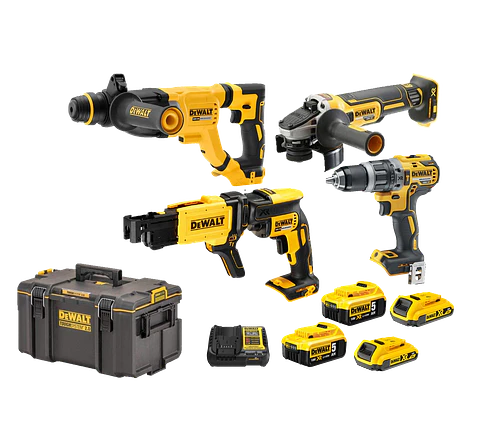 Kit de 4 Maquinas sem escovas XR18V com 4 Baterias DCK8020P4T DEWALT 