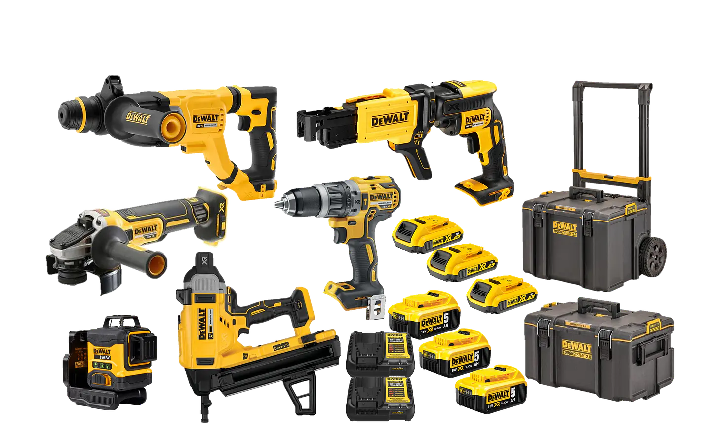 Kit de 6 Maquinas sem escovas XR18V com 6 Baterias DCK8025P6T DEWALT  1