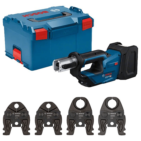 Ferramenta de prensagem sem fio GPT 18V-19 + SET 4 Mordentes U 16 / 20 / 25 / 32 BOSCH