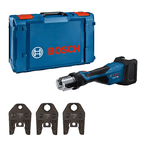 Ferramenta de prensagem sem fio GPT 18V-32 + SET 3 Mordentes M 15 / 22 / 28 BOSCH