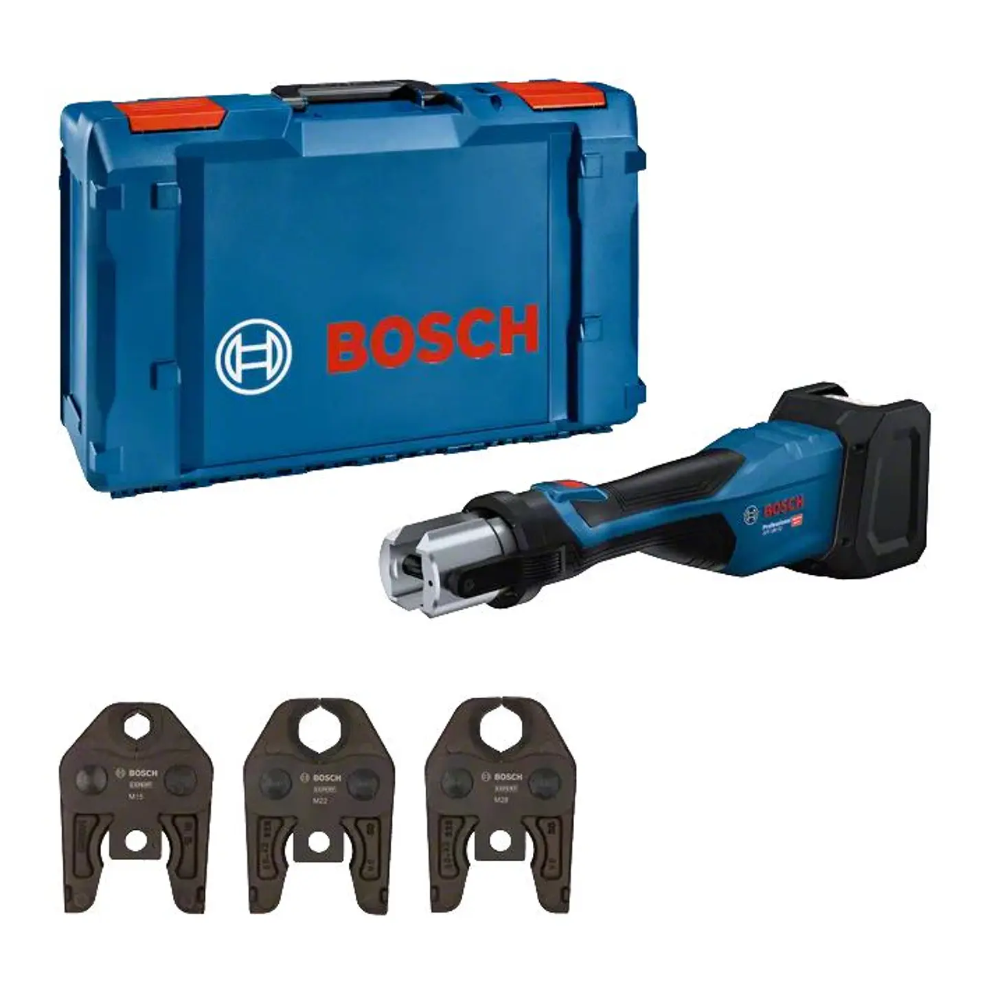 Ferramenta de prensagem sem fio GPT 18V-32 + SET 3 Mordentes M 15 / 22 / 28 BOSCH 1