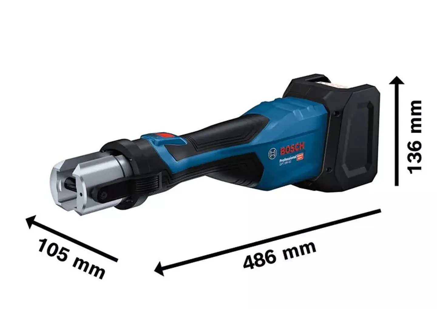 Ferramenta de prensagem sem fio GPT 18V-32 + SET 3 Mordentes SV 15 / 22 / 28 BOSCH 3