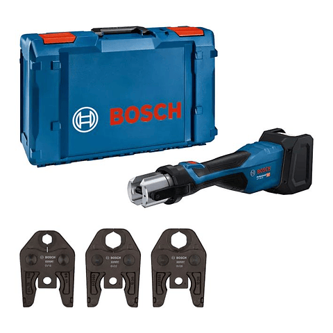 Ferramenta de prensagem sem fio GPT 18V-32 + SET 3 Mordentes SV 15 / 22 / 28 BOSCH